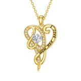 10K 14K 18K  Gold Personalized  Birthstone Name Heart Pendant Necklace