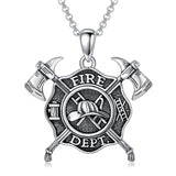 Sterling Silver Firefighter Pendant Necklace