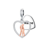 Sterling Silver Personalized Engraved Father-Daughter Charm Beads