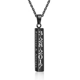 Stainless Steel Personalized Engraved Vertical Bar Necklace