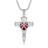 Sterling Silver Three Nail Cross Pendant Necklace