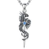 Sterling Silver Phoenix Pendant Necklace
