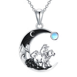 Sterling Silver Mama Bear with Cubs Pendant Necklace