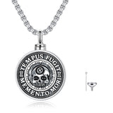 Sterling Silver Memento Mori& Gothic Skull Urn Necklace For Ashes