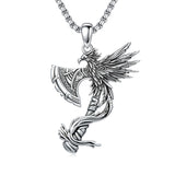 Sterling Silver Phoenix Pendant Necklace