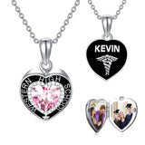 Sterling Silver Personalized Class Pendant Photo Lockets Necklace