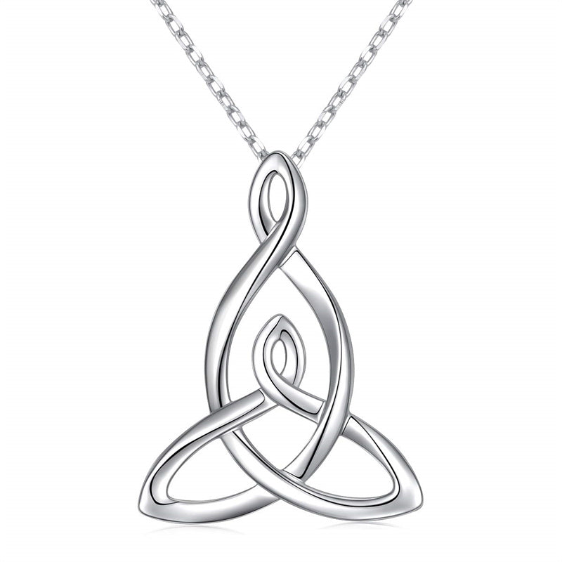 Sterling Silver Celtic Knot Mother and Child Pendant Necklace