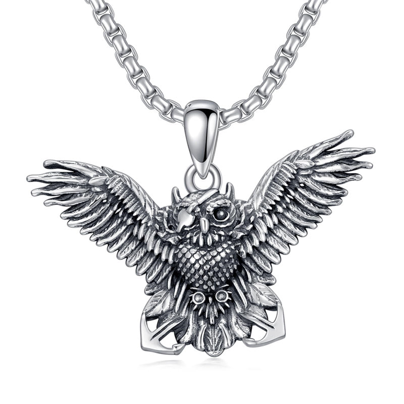 Sterling Silver Lion Tiger Satanic Goat Owl Scorpion Eagles Deer Pendant Necklace for Men