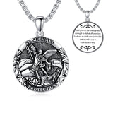 Sterling Silver St Michael Pendant Necklace