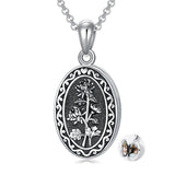 Sterling Silver Personalized Photo 12 Month Birth Flower Pendant Necklace