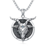 Sterling Silver Lion Tiger Satanic Goat Owl Scorpion Eagles Deer Pendant Necklace for Men