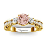 Sterling Silver 10K 14K 18K Personalized Engraved 1 Carat  Round Birthstone Engagement Ring