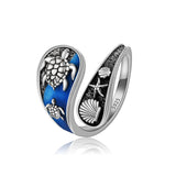 Sterling Silver Oxidized Dragonfly Butterfly Hummingbird Sea Turtle Anchor Cross Tree of Life Sunflower Spoon Ring