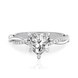 Sterling Silver Heart Shaped Moissanite Engagement Wedding Ring