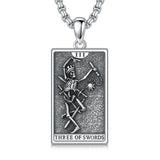 Sterling Silve Sun Moon Star Strength Lovers Death Devil Fool Tarot Card Pendant Necklace