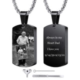Stainless Steel Personalized Photo Engraved Urn Necklace for Ashes