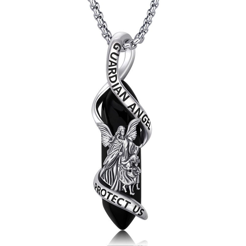 Sterling Silver Crystal Saint Michael Saint Christopher Guardian Angel Guadalupe Pendant Necklace