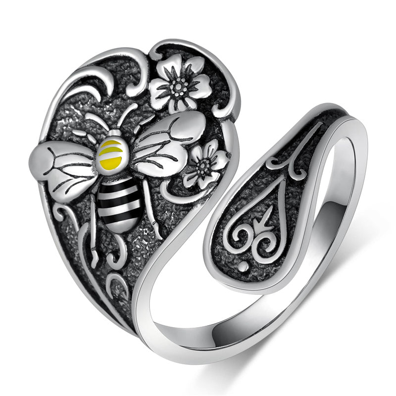 Sterling Silver Hummingbird Butterfly Bee Red Cardinal Pink Flamingo Adjustable Spoon Ring