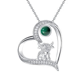 Sterling Silver Highland Cow Pendant Necklace