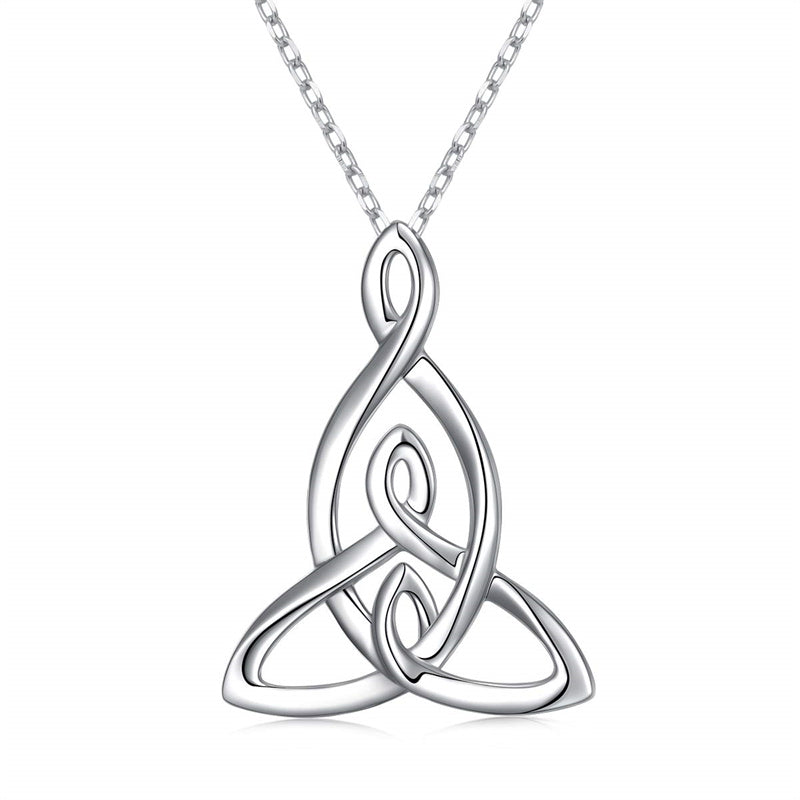 Sterling Silver Celtic Knot Mother and Child Pendant Necklace