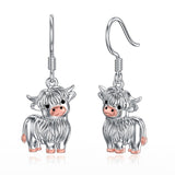 Sterling Silver Highland Cow Dangle Earring