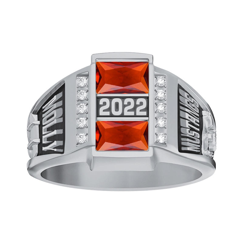 Sterling Sliver Personalied Engraved Birthstone Graduation High School Rings