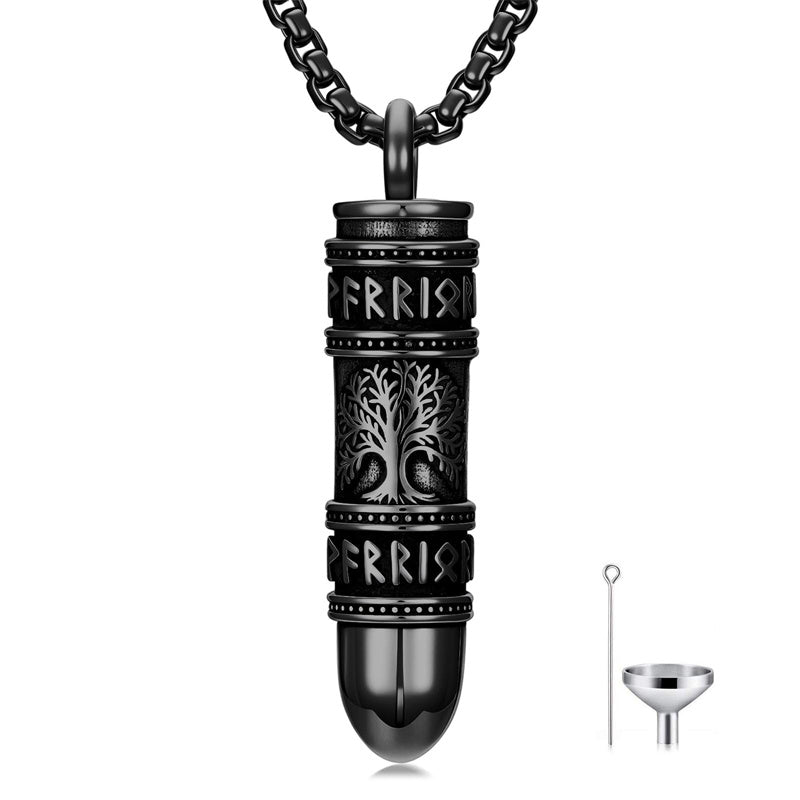 Sterling Silver Bear Lion Eagle Compass Tree of Life Bullet Urn Necklaces for Ashes