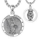 Sterling Silver Saint  Michael Christopher Sebastian Jude Gabriel Anthony Religious Pendant Necklace