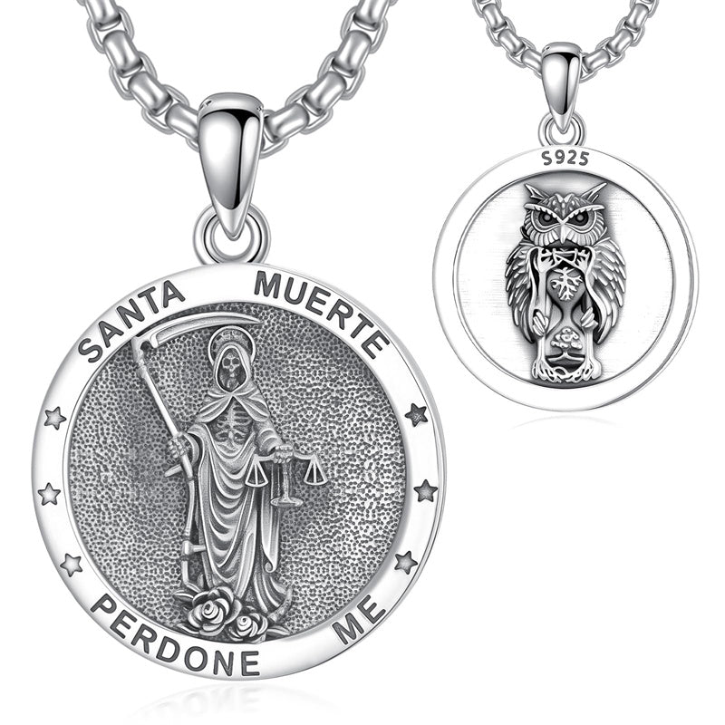 Sterling Silver Saint  Michael Christopher Sebastian Jude Gabriel Anthony Religious Pendant Necklace