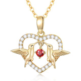 14K Gold Hummingbird Pendant Necklace