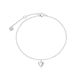 14k Gold Puff Heart Single Layer Anklet