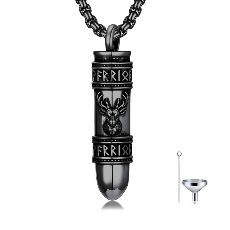 Sterling Silver Bear Lion Eagle Compass Tree of Life Bullet Urn Necklaces for Ashes