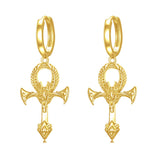 Sterling Silver Ankh Dangle Earrings