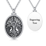 Sterling Silver Personalized Engraved Tree of Life Urn Necklace for Ashes