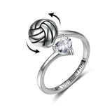 Sterling Silver Baseball Football Volleyball Spinner Ring