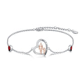 Sterling Silver 12 Birthstones Father Daughter Bracelet Gift for Daughter