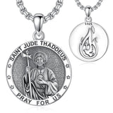 Sterling Silver Saint  Michael Christopher Sebastian Jude Gabriel Anthony Religious Pendant Necklace