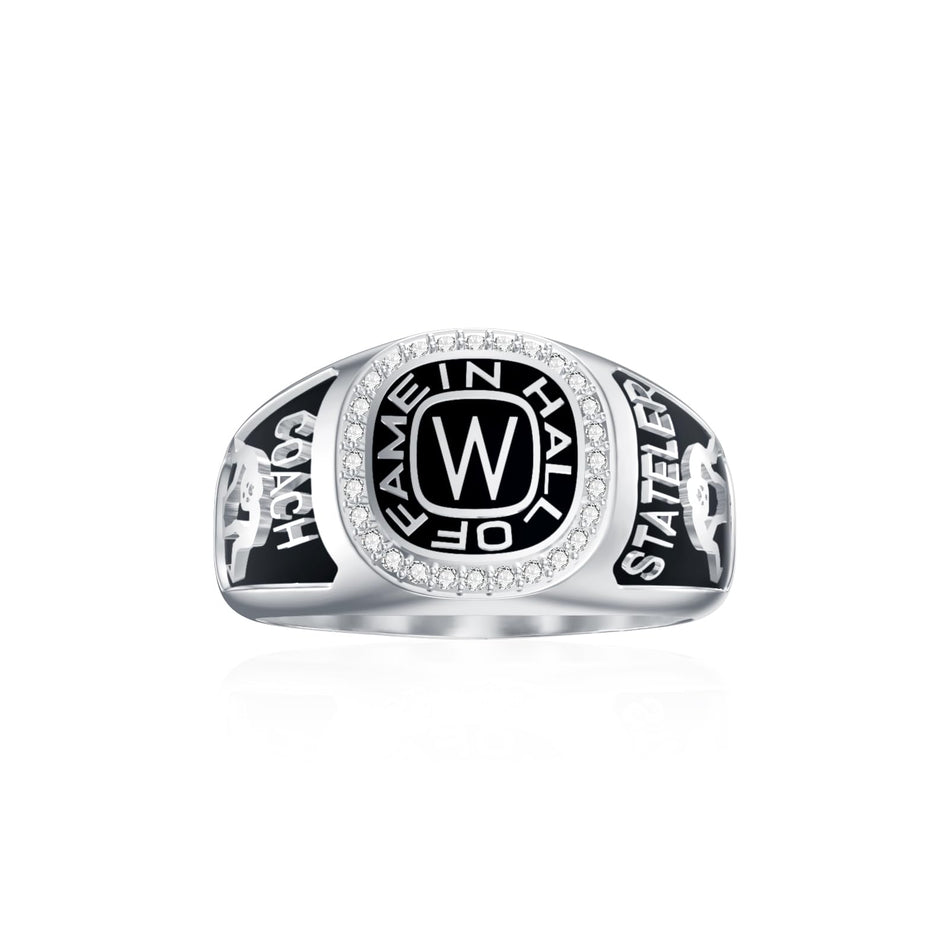 Sterling Silver 2025 Personalized Pattern Birthstone Engraved High School College Class Ring Gift for Men
