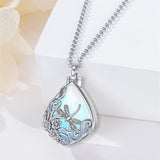 Sterling Silver Moonstone Dragonfly Urn Necklace for  Ashes