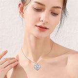 Sterling Silver Personalized Photo Abalone Shell Turquoise Malachite Father Daughter Pendant Necklace