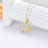 14K Gold Heart-Shaped Stethoscope Pendant Necklace