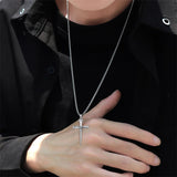Sterling Silver Nail Cross Urn Necklace for Ashes for Men