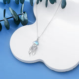 Sterling Silver Moonstone Jellyfish Pendant Necklace for Women