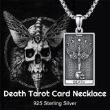 Sterling Silve Sun Moon Star Strength Lovers Death Devil Fool Tarot Card Pendant Necklace