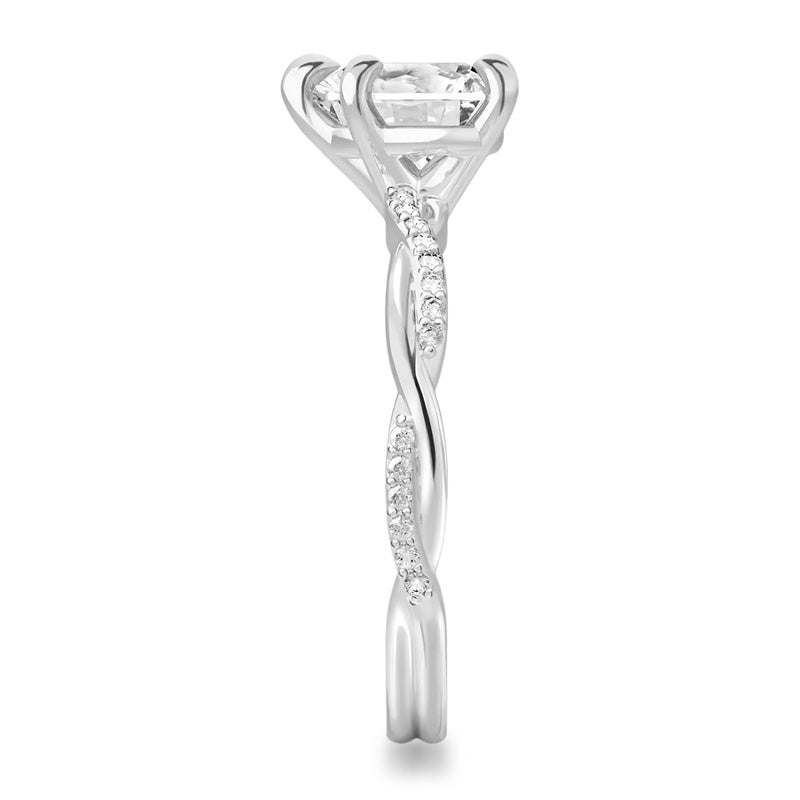 Sterling Silver Heart Shaped Moissanite Engagement Wedding Ring