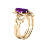 Sterling Silver Coffin Shap Vintage Gemstone Set Engagement Ring