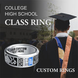 Sterling Silver Personalized 2 Birthstone Engraved 2025 Class Ring