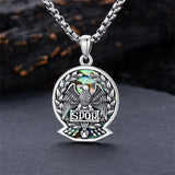 Sterling Silver Eagle SPQR Pendant Necklace for Men