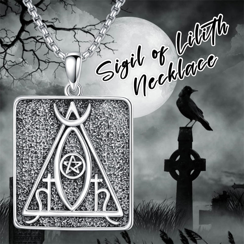 Sterling Silver Lilith Amulet Pendant Necklace