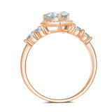 10K Gold 14K Gold 18K Gold  Heart-Cut Moissanite Halo Engagement Rings